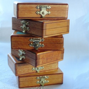 Last Box FRENCH Miniature Wooden Box ''agrafes couturires pour jupes et''